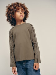 The Set 4 Pack Long Sleeve Piped T-Shirt Black/Green - Image 6 of 12