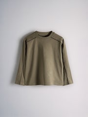 The Set 4 Pack Long Sleeve Piped T-Shirt Black/Green - Image 8 of 12