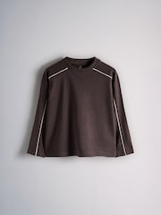 The Set 4 Pack Long Sleeve Piped T-Shirt Black/Green - Image 9 of 12