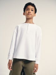 The Set Long Sleeve Waffle Henley T-Shirts 3 Pack Black/Grey - Image 3 of 9
