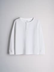 The Set Long Sleeve Waffle Henley T-Shirts 3 Pack Black/Grey - Image 7 of 9