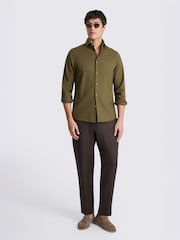 MOSS Green Cotton Linen Shirt - Image 2 of 3