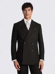 MOSS Black Relaxed Fit Twill Linen Cotton Suit Jacket - Image 1 of 4