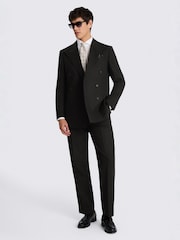 MOSS Black Relaxed Fit Twill Linen Cotton Suit Jacket - Image 2 of 4
