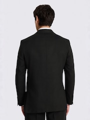 MOSS Black Relaxed Fit Twill Linen Cotton Suit Jacket - Image 3 of 4