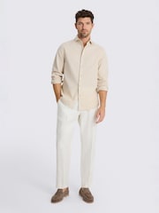 MOSS Neutral Cotton Linen Shirt - Image 2 of 3