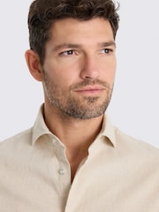 MOSS Neutral Cotton Linen Shirt - Image 3 of 3