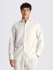 قميص مخطط واسع من مزيج القطن والكتان من MOSS - Image 1 of 3