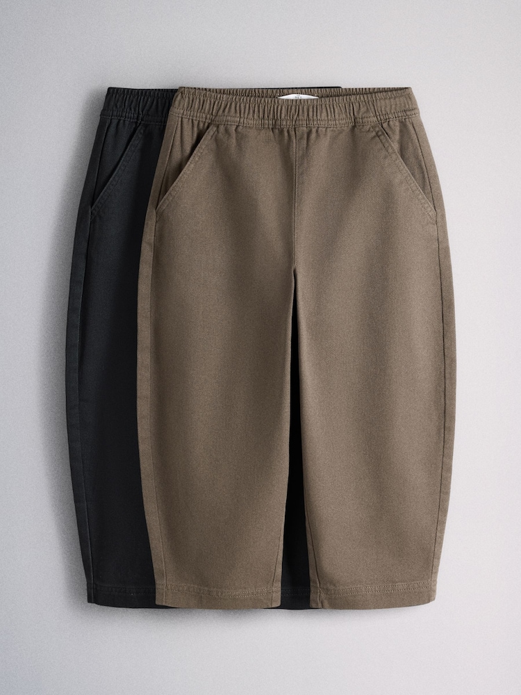 The Set 2 Pack Barrel Trousers Black - Image 1 of 5