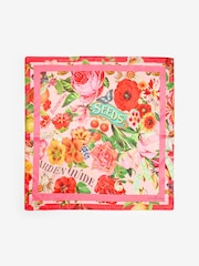 Love & Roses Pink Floral Multi-way Fashion Satin Head Scarf - Image 6 of 8