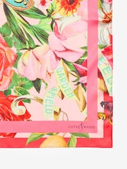 Love & Roses Pink Floral Multi-way Fashion Satin Head Scarf - Image 7 of 8