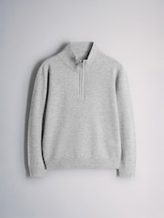 The Set 2 Pack Longsleeve Zip Neck Jumpers Navy/Grey - Image 2 of 5