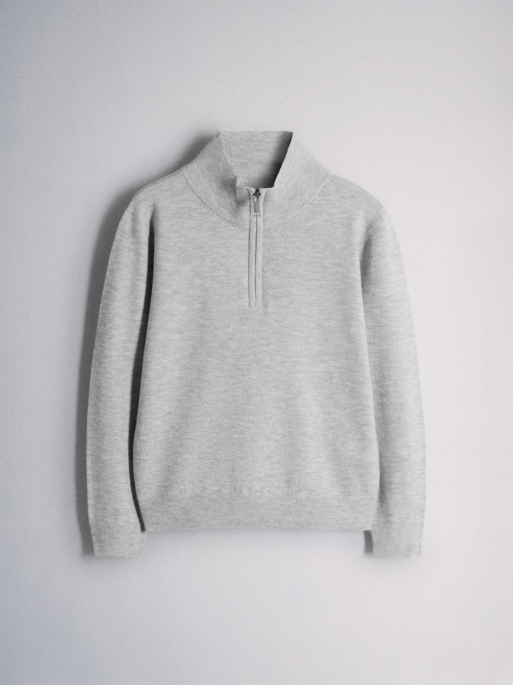 The Set 2 Pack Longsleeve Zip Neck Jumpers Navy/Grey - Image 2 of 5 The Set 2 Pack Longsleeve Zip Neck Jumpers Navy/Grey - Image 2 of 5