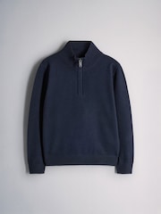 The Set 2 Pack Longsleeve Zip Neck Jumpers Navy/Grey - Image 3 of 5