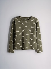 The Set 5 Pack Dino Snuggle Fit Pyjamas Green/Ecru - Image 10 of 13