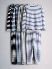The Set 4 Pack Snuggle Fit Pyjamas Blue/Grey - Image 1 of 11