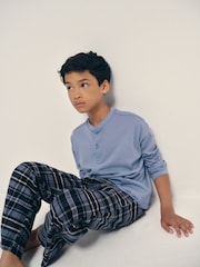 حزمة 2 بيجامة رجل Henley كُم طويل من The Set - صورة 2 من 11