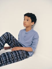 حزمة 2 بيجامة رجل Henley كُم طويل من The Set - صورة 4 من 11