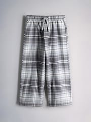 The Set 2 Pack Short Sleeve Long Check Bottom Pyjamas Grey - Image 7 of 9