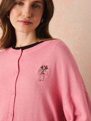Cath Kidston Pink Bow Detail Cardigan - Image 3 of 6