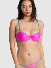 Victoria's Secret Pink Pink Berry Balcony Pop Stitch Embroidery Bra - Image 1 of 2
