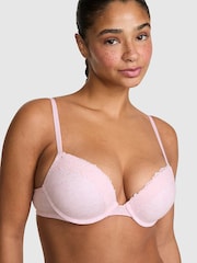 Victoria's Secret PINK Petal Pink Super Push Up Lace Trim Bra - Image 1 of 2