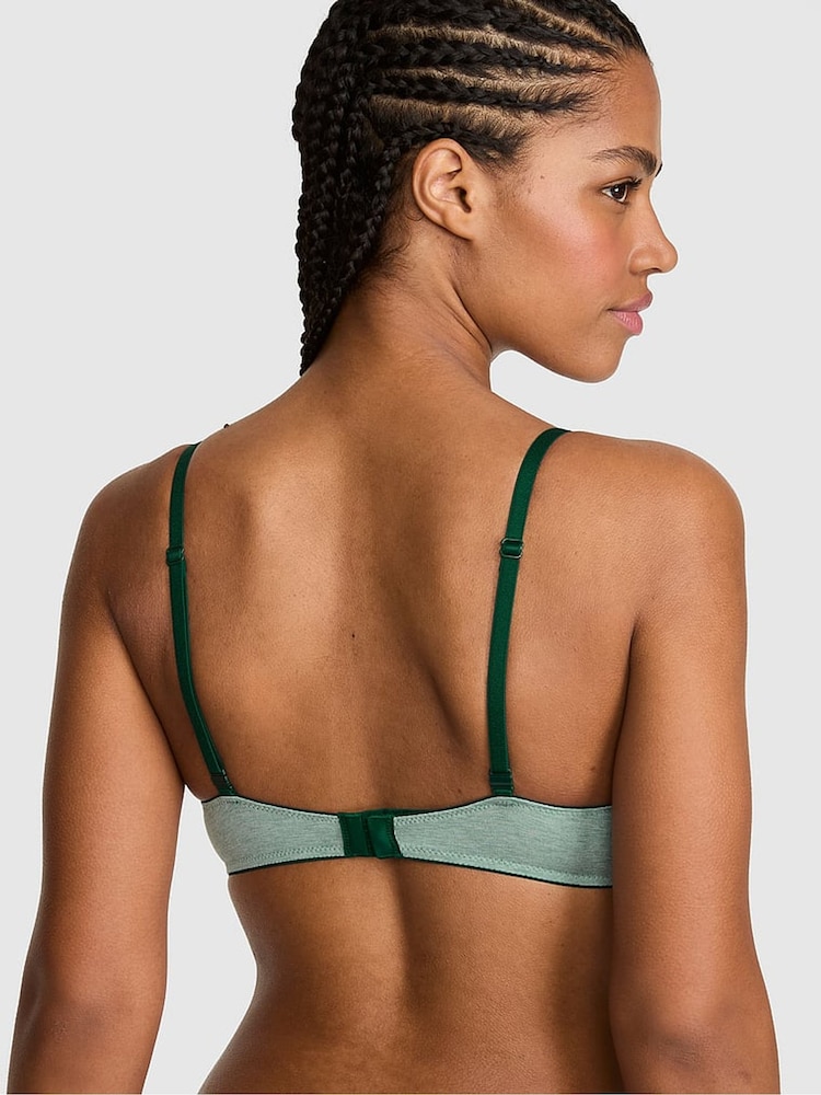 Victoria's Secret PINK Soft Sage Green Super Push Up Lace Trim Bra - Image 2 of 2