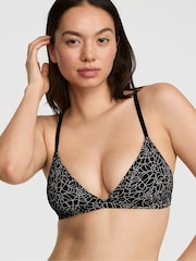 Victoria's Secret Pink Black Spiderweb Print Triangle Bralette - Image 1 of 2