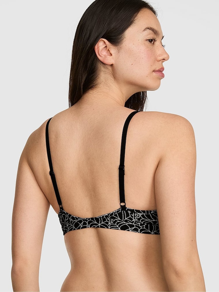 Victoria's Secret Pink Black Spiderweb Print Triangle Bralette - Image 2 of 2