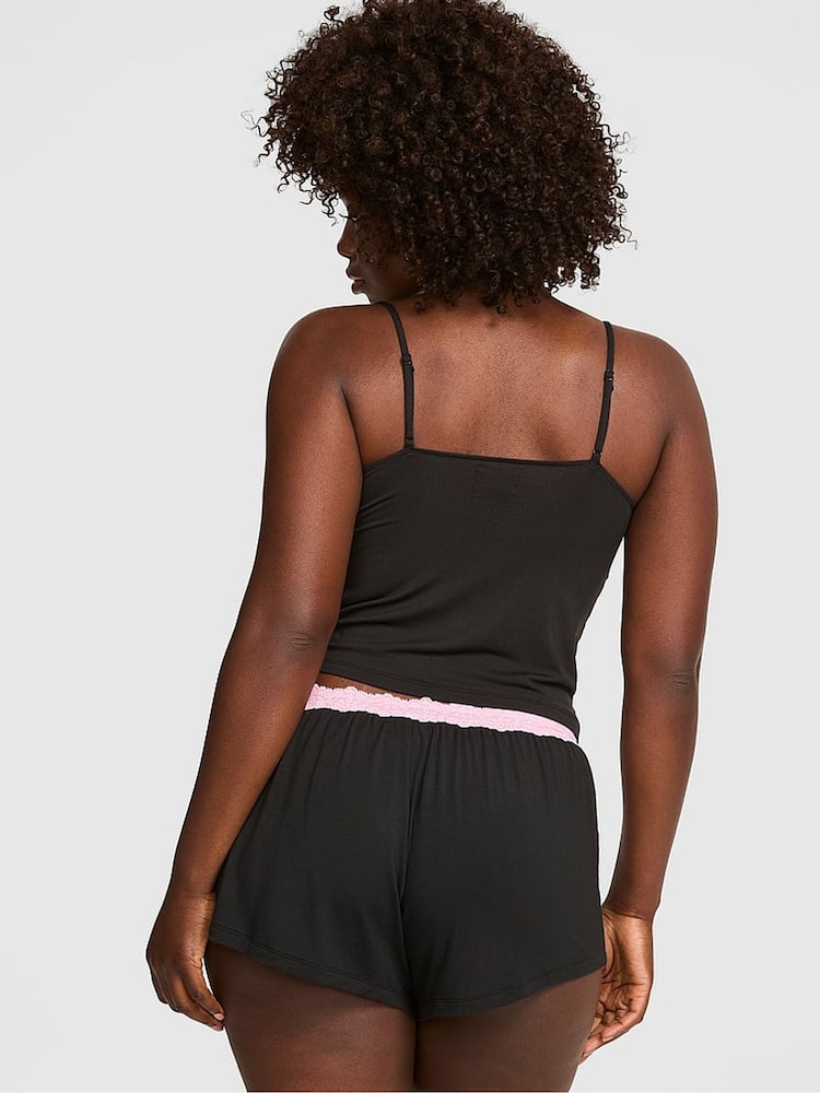 Victoria's Secret Pink Black Modal Lace Micro Short Pyjama Bottoms - Image 2 of 2 Victoria's Secret Pink Black Modal Lace Micro Short Pyjama Bottoms - Image 2 of 2