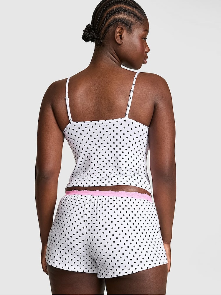 Victoria's Secret Pink White Polka Dots Modal Lace Micro Short Pyjama Bottoms - Image 2 of 2 Victoria's Secret Pink White Polka Dots Modal Lace Micro Short Pyjama Bottoms - Image 2 of 2