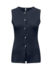 ONLY Blue Knitted Vest With Metallic Button Detail - Image 1 of 2