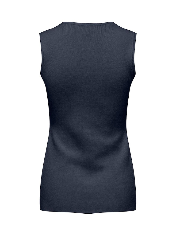 ONLY Blue Knitted Vest With Metallic Button Detail - Image 2 of 2