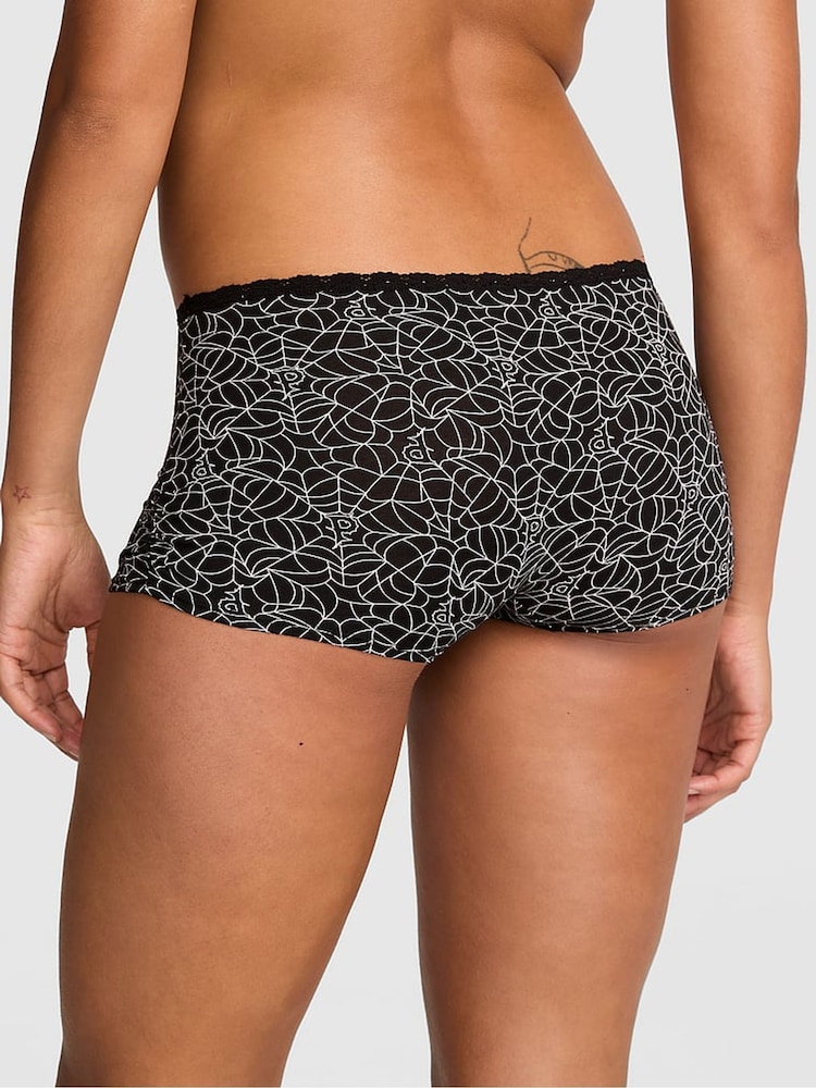Victoria's Secret Pink Halloween Black Spiderweb Boyshort Cotton Knickers - Image 2 of 2 Victoria's Secret Pink Halloween Black Spiderweb Boyshort Cotton Knickers - Image 2 of 2
