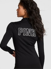 Victoria's Secret Pink Black Shine Relay Full Zip Jacket - Image 3 of 3