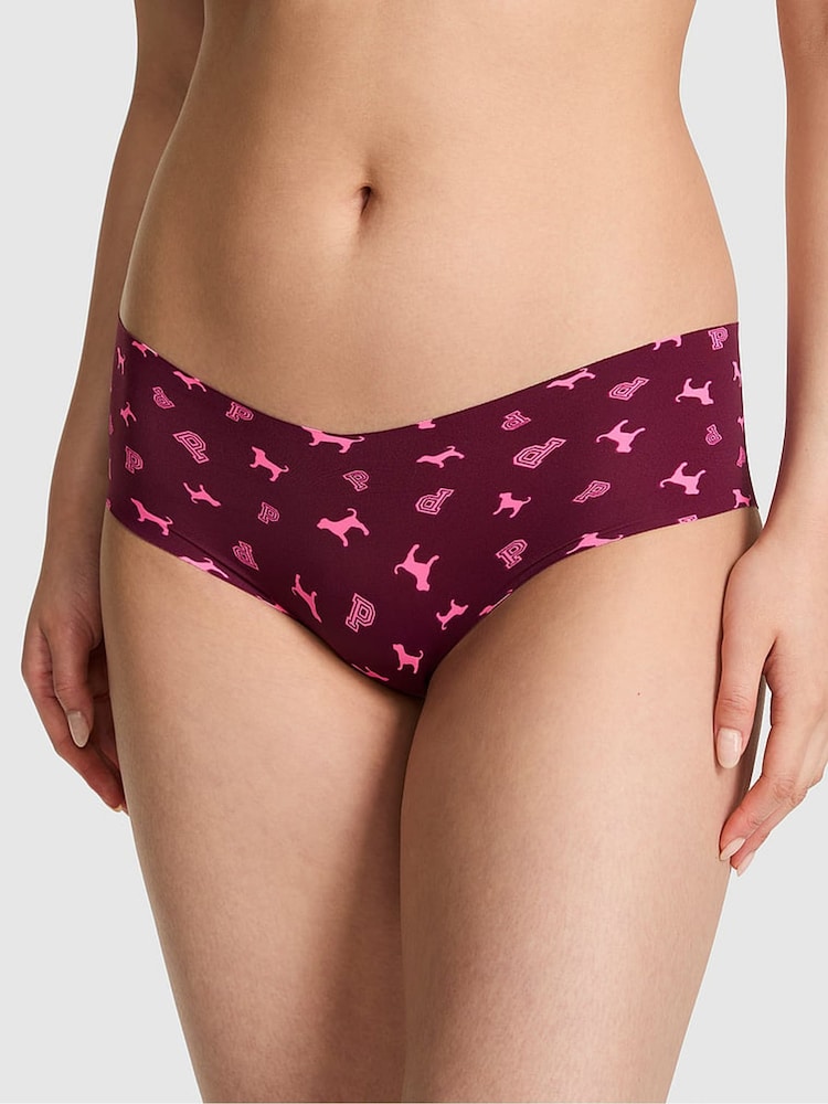 Victoria's Secret PINK Purple Rose Dog Print Hipster No Show Knickers - Image 1 of 2