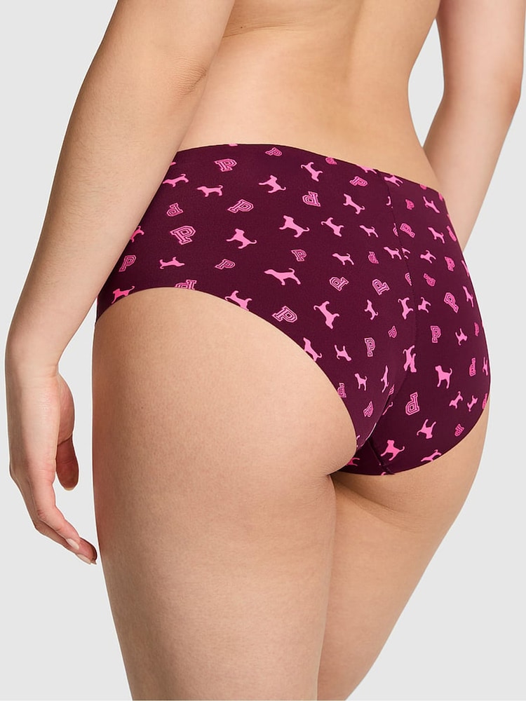 Victoria's Secret PINK Purple Rose Dog Print Hipster No Show Knickers - Image 2 of 2