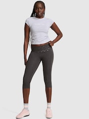 Victoria's Secret Pink Charcoal Heather Grey Foldover Capri Leggings - Image 1 of 2