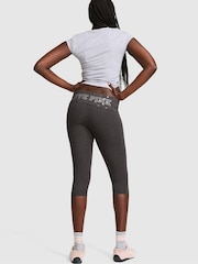 Victoria's Secret Pink Charcoal Heather Grey Foldover Capri Leggings - Image 2 of 2
