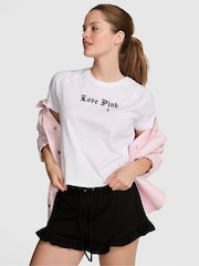 Victoria's Secret Pink White Spider Print Pocket Pyjama Top - Image 1 of 2