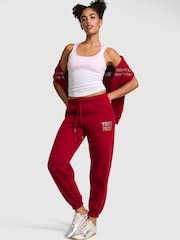 Victoria's Secret PINK Red Lacquer Cuffed Fleece Joggers - Image 1 of 2