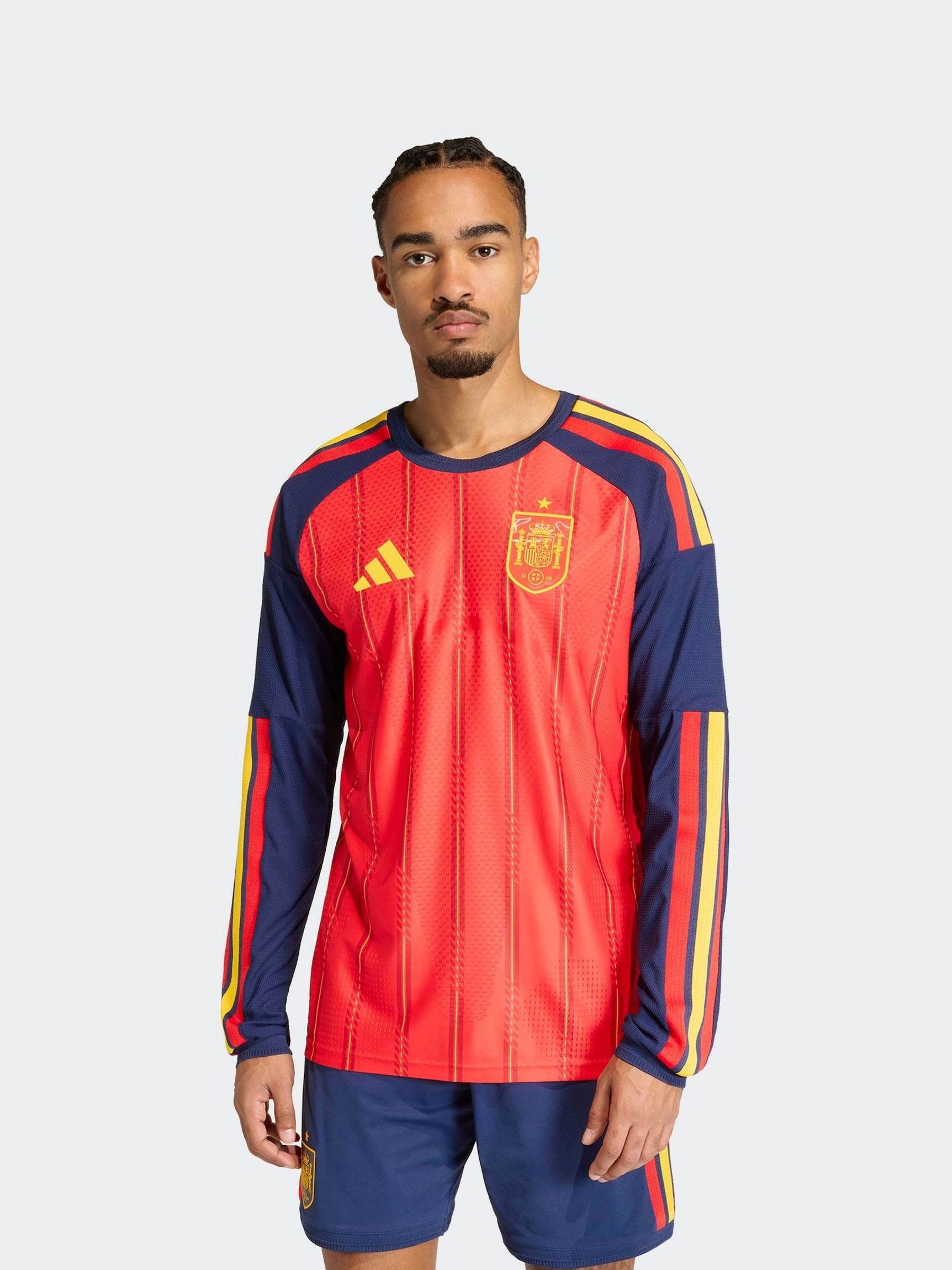 Buy adidas Red Spain 26 Home Authentic Long Sleeve Sweat Top from