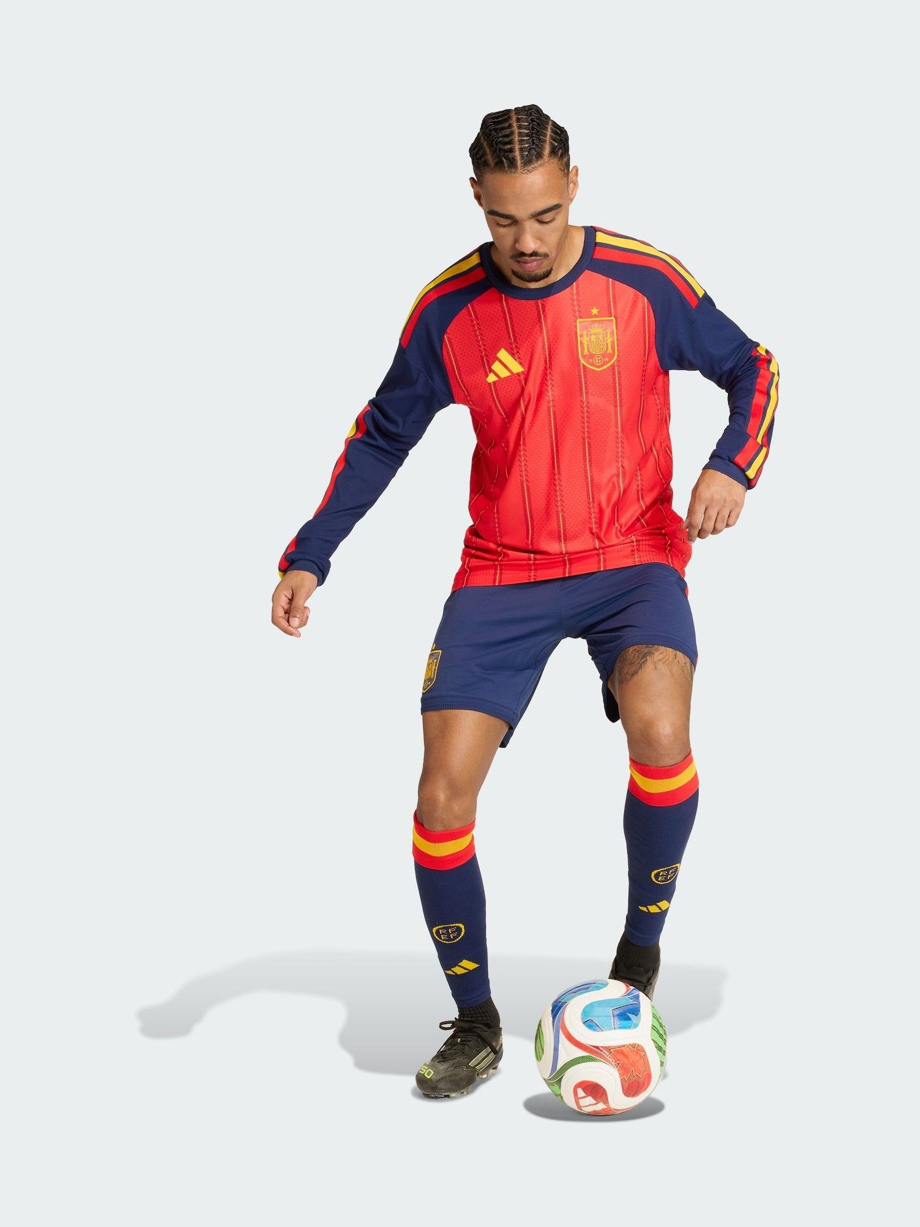 Buy adidas Red Spain 26 Home Authentic Long Sleeve Sweat Top from