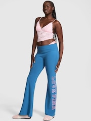 Victoria's Secret PINK Varsity Blue Foldover Leggings - Image 1 of 2