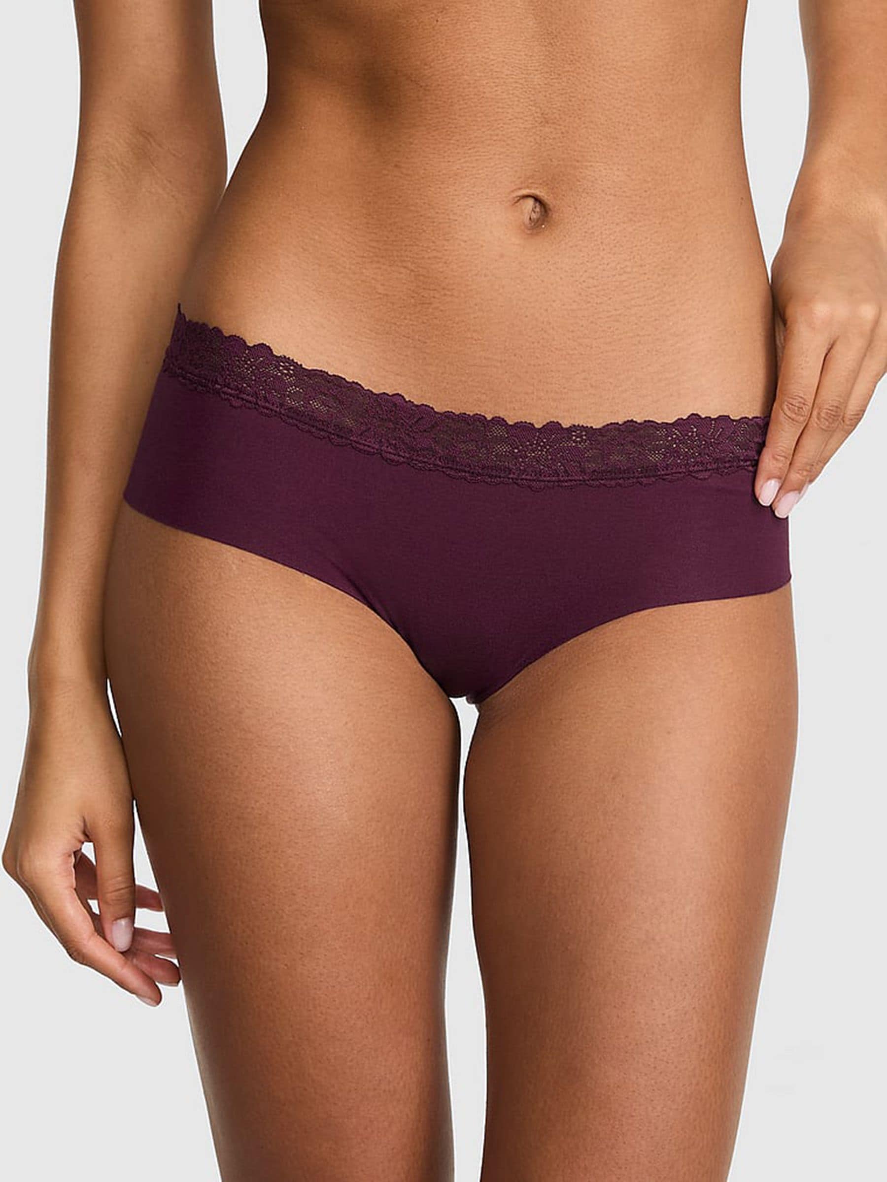Victoria's Secret PINK Purple Rose Hipster Lace Trim Knickers