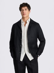 MOSS Black Twill Linen Shacket - Image 1 of 4