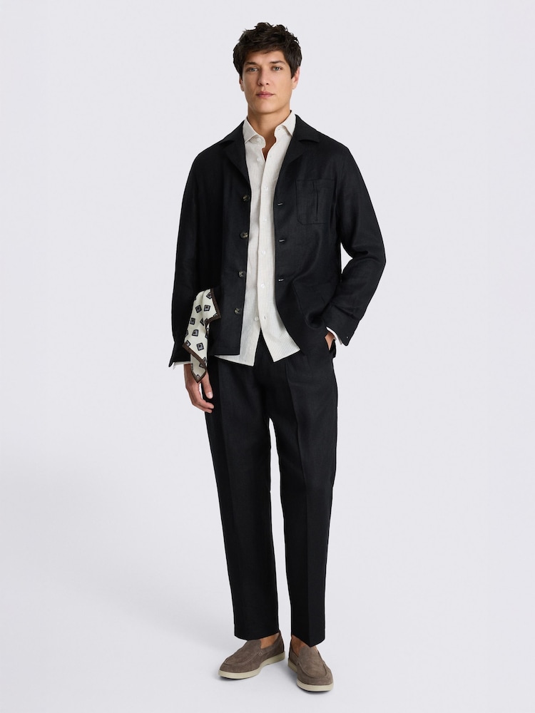 MOSS Black Twill Linen Shacket - Image 2 of 4