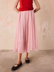Cath Kidston Ecru Spot Godet Ruffle Maxi Skirt - Image 1 of 6