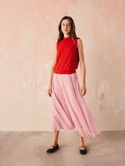 Cath Kidston Ecru Spot Godet Ruffle Maxi Skirt - Image 3 of 6