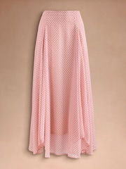 Cath Kidston Ecru Spot Godet Ruffle Maxi Skirt - Image 4 of 6